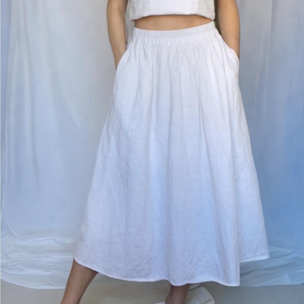 Woven Midi Skirt
